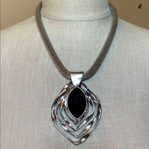 Silver and Black necklace